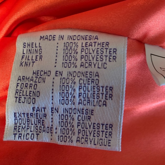 All leather “Denver Broncos” black and navy leather coat, fully lined - Picture 12 of 12